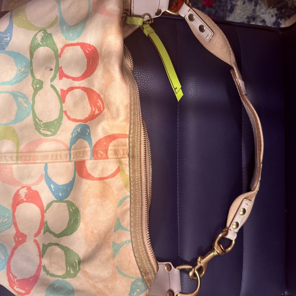 🛍️ Coach Signature Fabric Hobo Bag & Matching Wedge Sandals Set 🛍️ - Picture 5 of 9